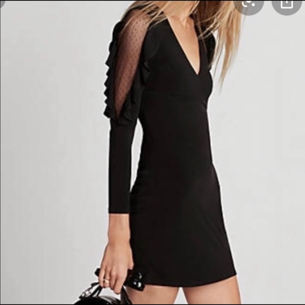 NWOT Express Black Long Sleeve Mini Dress